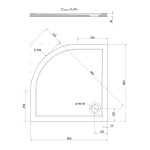 POLYSAN - SERA sprchová vanička z liateho mramoru, štvrťkruh 80x80cm, R550, biela 40511