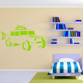 Veselá Stena Samolepka Detské autíčko Jeep Farba: zelená, Veľkosť: 80 x 46 cm
