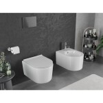 MEXEN/S - Sofia Závesná WC misa Rimless Tornado vrátane sedátka s slow slim, duroplast, biela lesk 30540500T