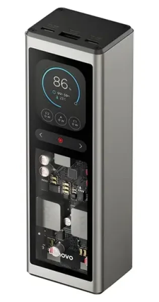 Lenovo Powerbank 140W Gold Grey / Powerbanka / 20 000 mAh / displej / 2x USB-C / 1x USB-A (G0A3140WWW)