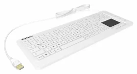 Keysonic KSK-6231 INEL biela / Priemyselná klávesnica s touchpadom / IP68 / USB / podsvietenie / nemecký layout (28091)