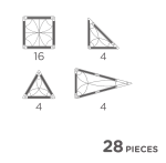 Mamido Cleverclixx Mini Intense magnetická stavebnice oranžová 28 ks
