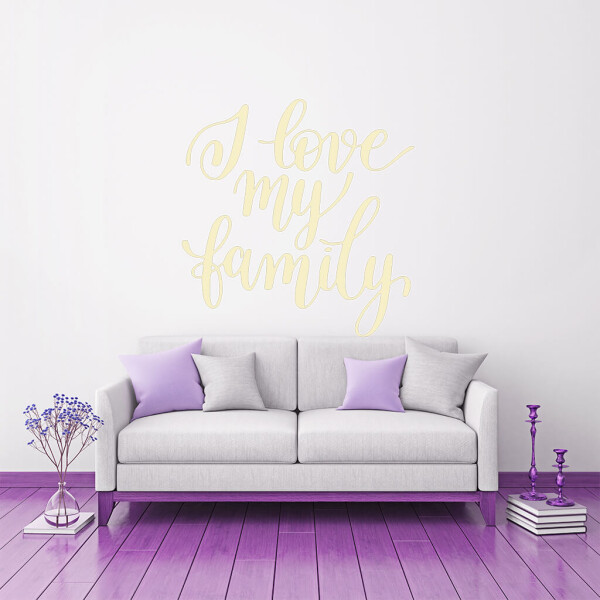 Veselá Stena Samolepka I love my family Farba: béžová, Veľkosť: 100 x 103 cm