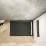 H K - BLACK STAR sprchová vanička z liateho mramoru, obdĺžnik, 140x80x3 cm SE-BLACKSTAR14080SET