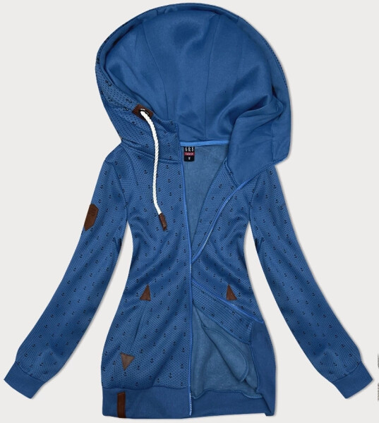 Svetlomodrá dámska mikina na zips so sťahovacou šnúrkou (2306) odstíny modré L (40)