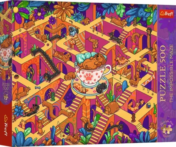 Trefl Puzzle The Impossible Maze: Šťastní jazvečíci