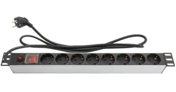Good Connections 19" PDU čierna / strieborná / PDU / 1U / 8x zásuvka / 16 A / 1,8 m (GC-N0087)