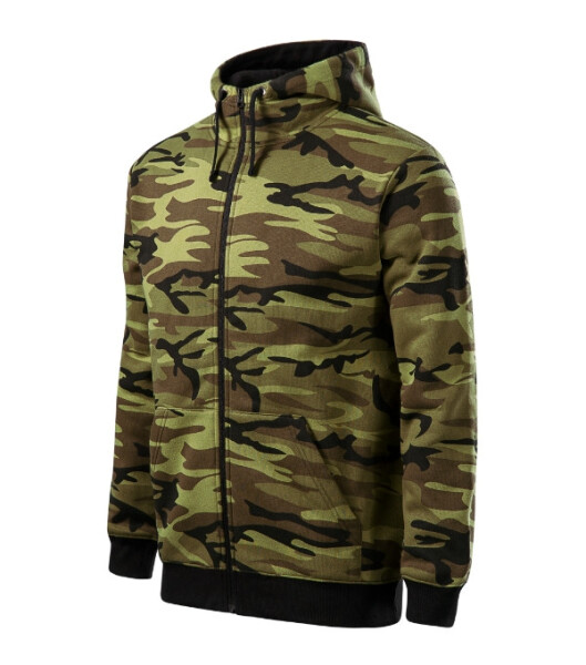 Pánska mikina na zips Camo camouflage green L