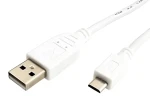 OEM biely / Kábel USB-A - microUSB B / 5pin / 1,8m (11.99.8752)