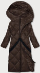 Hnedá dámska prešívaná zimná bunda (H-896-23) odstíny hnědé XL (42)