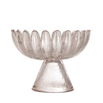 Bloomingville Sklenená miska na podstavci Nalu Rose Glass