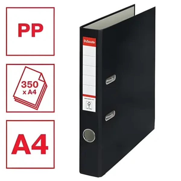 Esselte Economy A4 čierny / Zakladač / Šírka chrbta 50 mm / Vymenný štítok (81197)