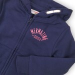 Dievčenská mikina s kapucňou, Minoti, KG ZIP 9, tmavomodrá - 152/158 | 12/13let