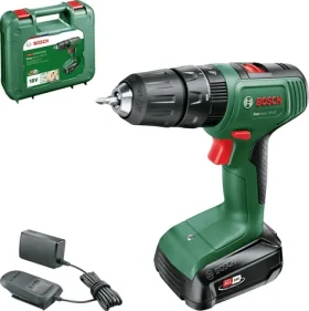 BOSCH EasyImpact 18V-40 zelená/čierna / Aku príklepová vŕtačka / 18V / 1630 ot/min / 40 Nm / 2,0 Ah / kufor (06039D8107)