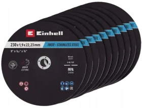Einhell Sada rezných kotúčov na kov 230x2,0 mm / Rezné kotúče na kov / 230 mm / 2,0 mm / 10 ks (49711524)