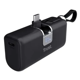 Trust Pacto 5000 PD Pocket čierna / Powerbanka / 5000 mAh / USB-C PD / 20W / LED displej (26104)