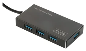 Digitus DA-70240-1 / USB hub / 4 porty / USB 3.0 / hliníkové telo / napájací adaptér 5V/2A (DA-70240-1)