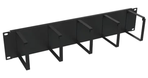 Solarix VP-05-2-00-B čierna / Vyväzovací panel / 19" / 2U / oceľový (80191061)