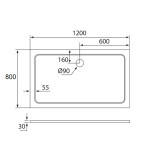 H K - THOR Sprchová vanička z liateho mramoru, obdĺžnik, 120x80x3 cm SE-THOR-12080