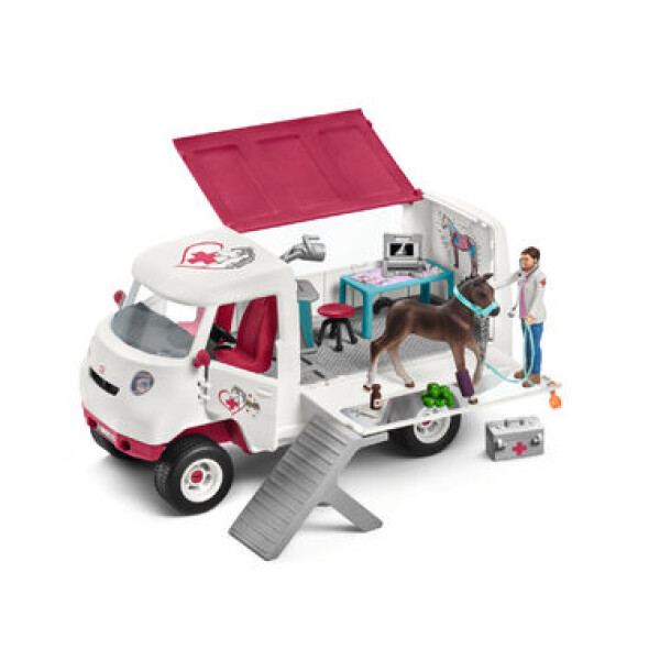 Schleich Horse Club 42370 Zverolekárka s mobilnou ordináciou a hannoverským žriebäťom