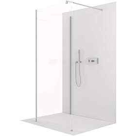 CERANO - Sprchová zástena Walk-in Onyx Corner Round Ľ/P - 8 mm - okrúhla vzpera - chróm, transparentné sklo - 140x140x200 CER-8050BD7727