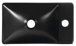 SAPHO - MARGITHA keramické umývadlo 38x22cm, otvor pro batériu vpravo, čierna mat MGT3822B