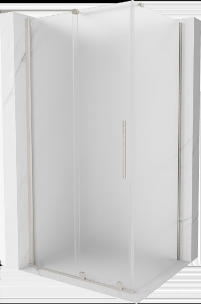 MEXEN/S - Velár sprchovací kút, posuvné dvere 100 x 75, dekor, nikel kartáčovaný 871-100-075-31-97