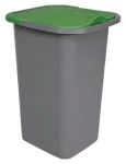 BELLI E FORTI Kôš na triedený odpad PREMI šedý, zelené veko / Plast / 24 l / 32 x 29 x 46,5 cm