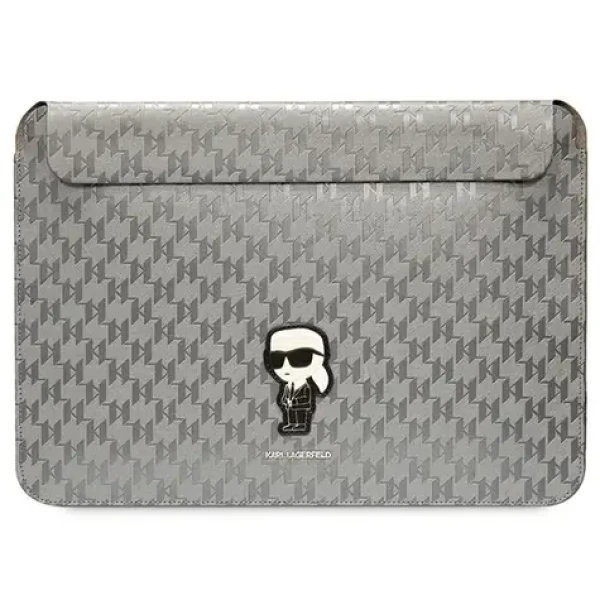 Karl Lagerfeld Saffiano Monogram Ikonik strieborná / Puzdro na notebook / 14" (KLCS14SAKHPKG)