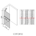 CERANO - Sprchová zástena Walk-in Onyx YL/P - 8 mm + polička/držiak na uteráky - čierna matná, bronzové sklo - 100x200 CER-689404