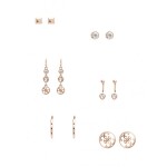 GUESS náušnice Kandence Rose Gold-Tone Stud Earrings Set Ružovozlatá