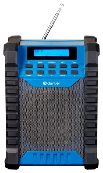 Denver WRB-60 DAB+ / aku stavebné rádio / DAB+ FM / BT / Li- ION 2000 mAh / IP54 (DenverWRB-60DAB+)