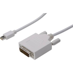 Digitus Mini-DisplayPort / DVI káblový adaptér Mini DisplayPort konektory, DVI-D 24+1pol. Zástrčka 2.00 m biela AK-340305-020-W možno skrutkovať Kábel; AK-340305-020-W