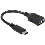 DeLock adaptér SuperSpeed USB (USB 3.1, Gen 1) USB Type-C samec gt; USB Type A samica / 15 cm / čierny (65634)