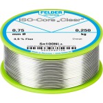 Felder ISO-Core Clear Sn100Ni+ spájkovací cín cievka Sn99,25Cu0,7Ni0,05 0.250 kg 0.75 mm; 5552940720