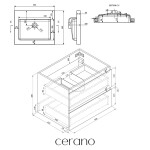 CERANO - Kúpeľňová skrinka Carole - biela matná + umývadlo z lit. mramoru Ovo - biela lesklá - 55,5x53x46,5 CER-367256