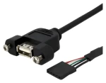StarTech USB kábel s montážou na panel čierna / Kábel USB-A - Header / 0,9 m (USBPNLAFHD3)