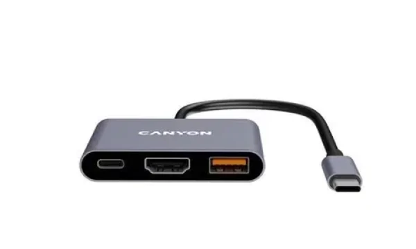 Canyon DS-4 / USB-C hub / 3 porty / 1xHDMI 4K / 100W PD / 10Gbps (CNS-TDS4)