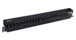 Equip 19" Kabelmanagement čierna / Panel pre správu káblov / 1U / snímateľná zadná doska (327314)