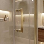 REA - Sprchovací kút Bruno 100x80 Brush Gold REA-K3601