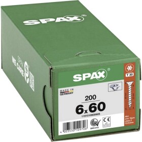 SPAX R 88091 Senkkopf/T-STAR 1191010600605 skrutka do dreva 6 mm 60 mm T-STAR plus ocel WIROX 200 ks; 1191010600605
