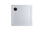 H K - Sprchovací kút MELODY BLACK LINE R909, 90x90 so zalamovacími dverami vrátane sprchovej vaničky z liateho mramoru MBLINER909/THOR-90SQ
