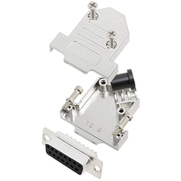 TRU COMPONENTS TCD45NT15MDBSK 7709260 sada D-SUB zásuvková lišta 45 ° Pólov: 15 spájkovaný 1 ks; 7709260