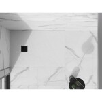 MEXEN/S - Stone+ obdĺžniková sprchová vanička 130 x 90, biela, mriežka čierna 44109013-B