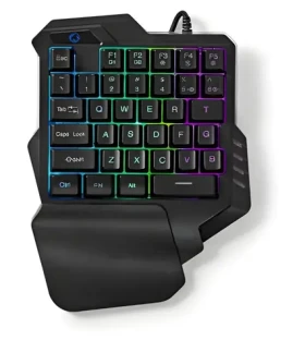 Nedis Herná klávesnica jednoručná / Klávesnica / membránová / RGB / USB-A / kábel 1,6 m (GKBDS110BK)