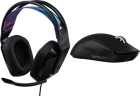 Logitech G335 čierna + G PRO X SuperLight 2 / Herný set / Slúchadlá s mikrofónom + herná myš