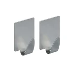 Spirella METAL hranatý samolepiaci háčik 2 ks nerezová oceľ / 35 x 53 mm (7610583109828)