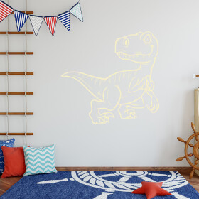Veselá Stena Samolepka Dinosaurus Farba: béžová, Veľkosť: 80 x 76 cm