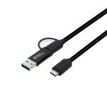 MicroConnect kábel USB-C s USB 3.0 A adaptérom 1m čierna / 5000Mbit/s (USB3.1CCA1)