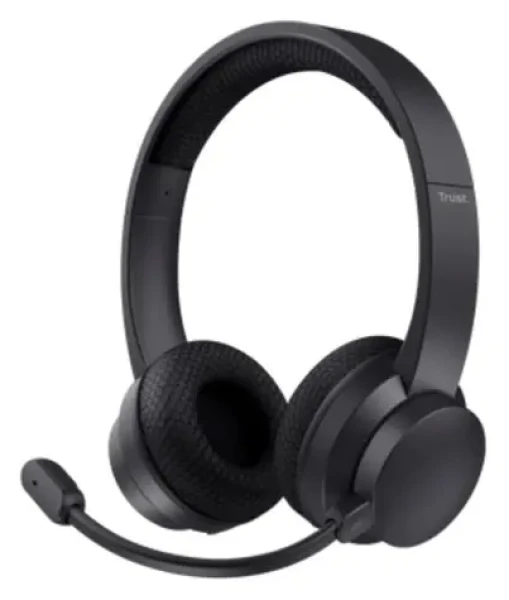 Trust Ayda Bluetooth čierna / Slúchadlá / mikrofón / ANC / USB-C nabíjanie / 3,5 mm Jack (25463)
